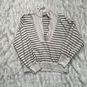 Loft 1/4 Zip Striped Sweater